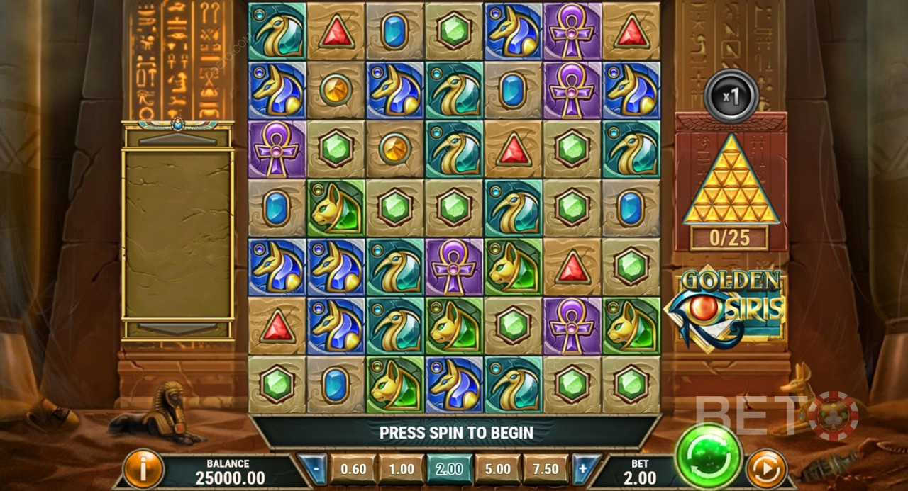 Aussie-style symbols in Golden Osiris pokie