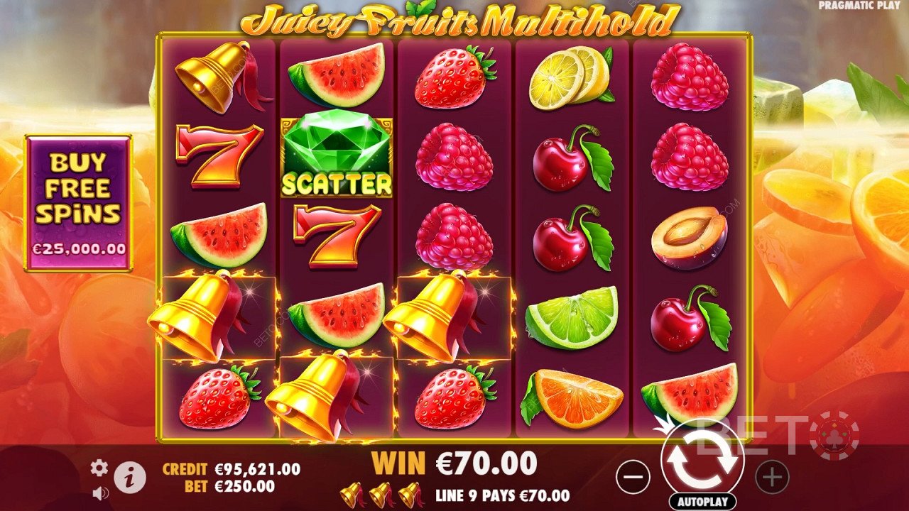 Score Big with Juicy Fruits Multihold Pokie - 8,000x Wins!