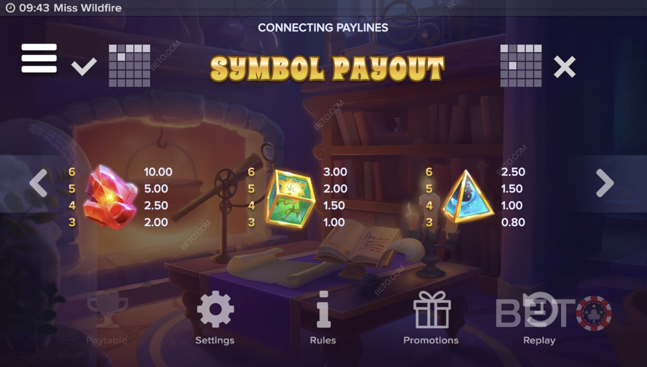 Payouts in Miss Wildfire