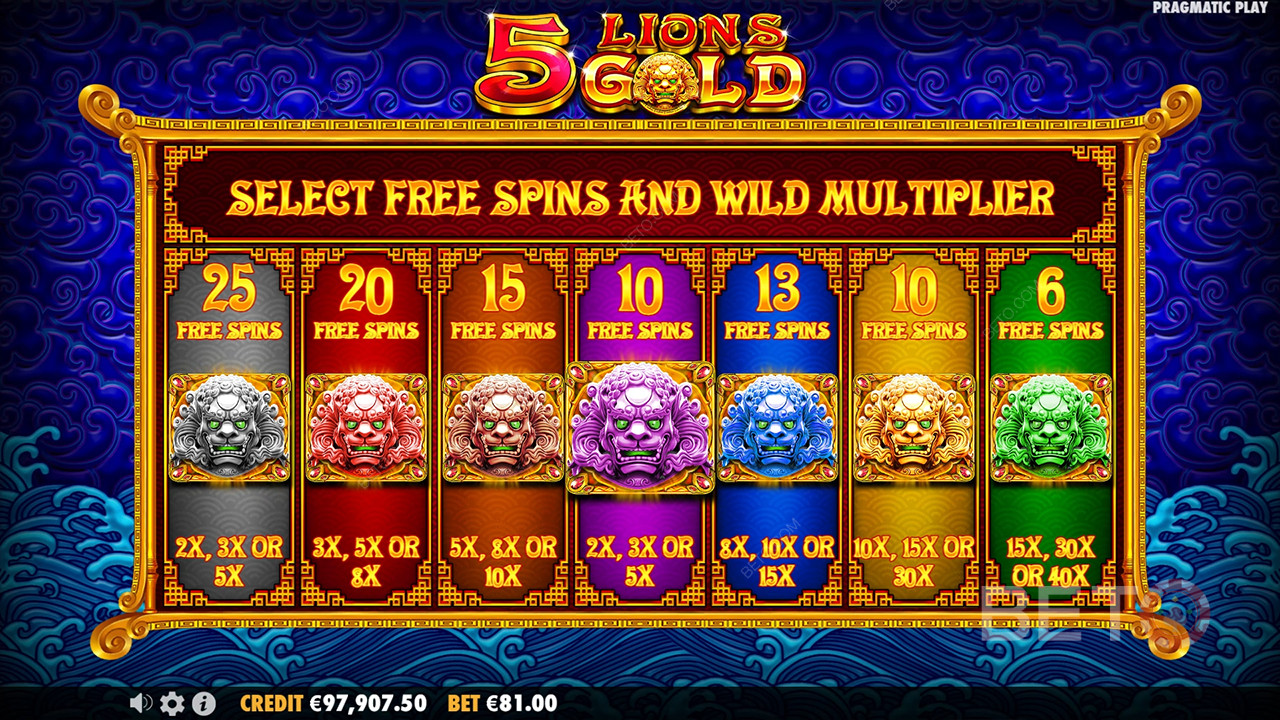 Ripper Bonus Features in 5 Lions Gold by Pragmatic Play