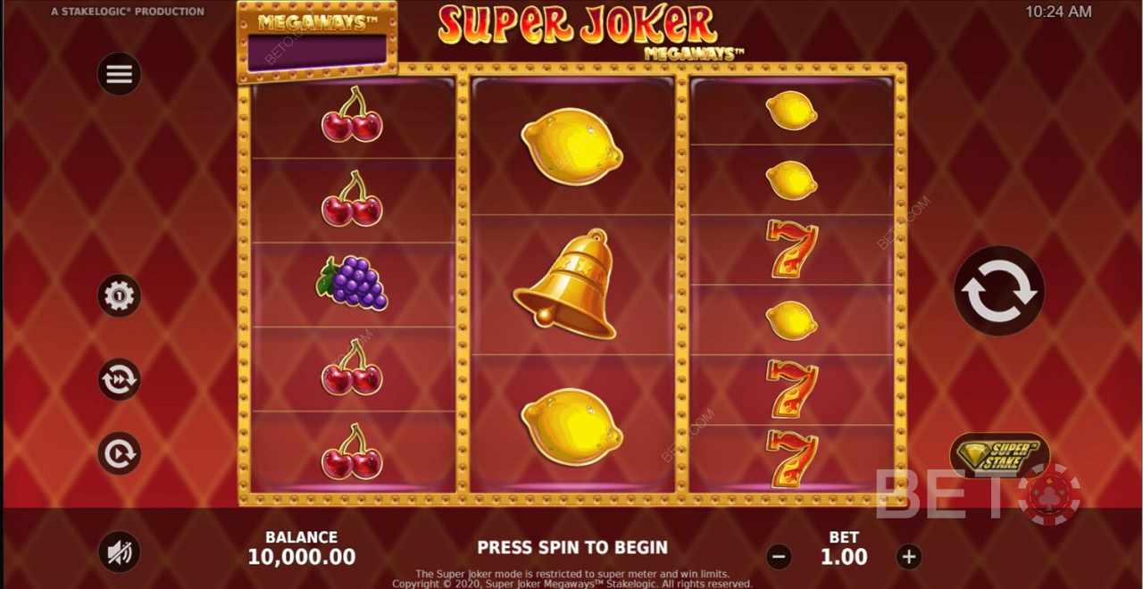 Ripper multi-row feature in Super Joker Megaways