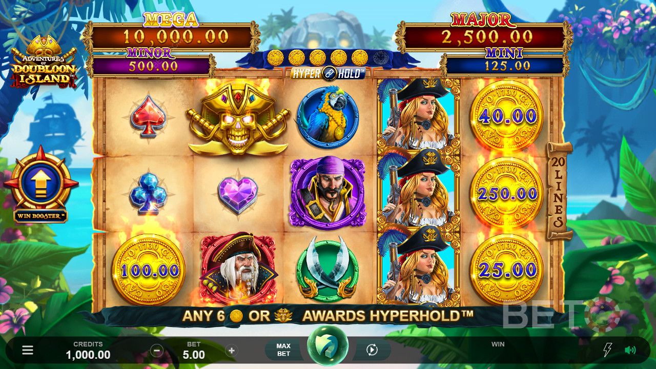 Aussie Treasure Hunt on Doubloon Isle: 96.01% RTP, 4,237x Max Win