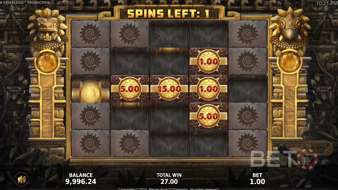 Super Stake Feature Heats Up Mayan Rush Video Pokie