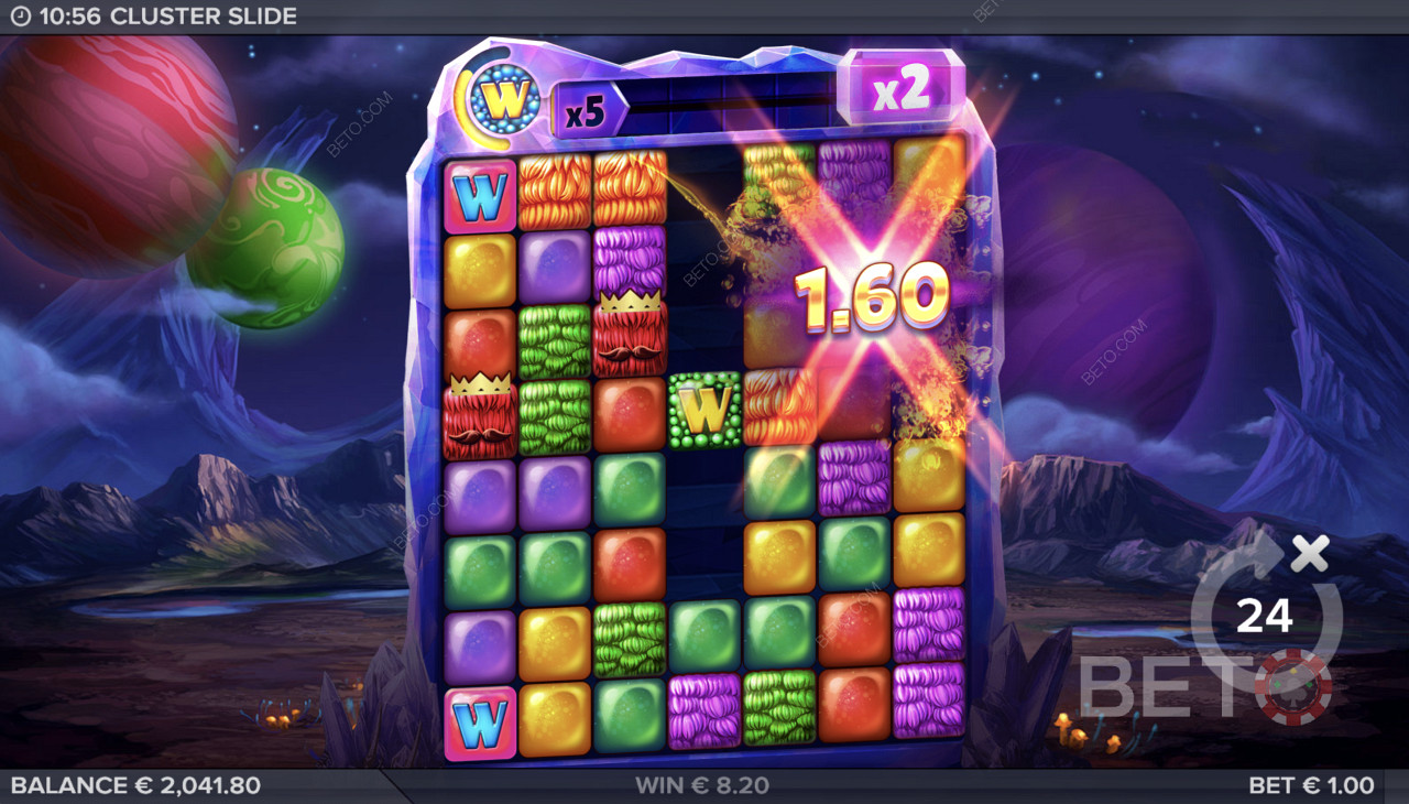 Cascading Reels in Cluster Slide Online Pokie