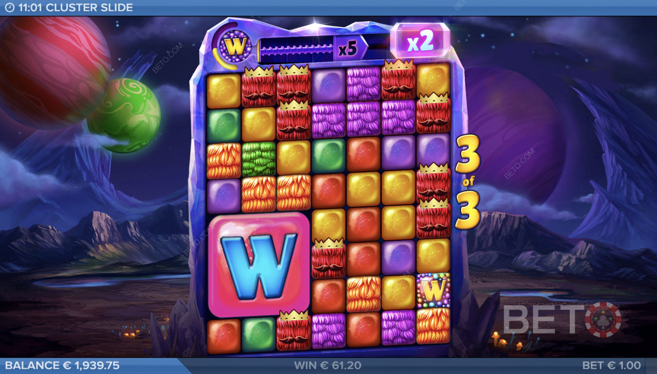 Scatter Symbol in Cluster Slide Pokie Game