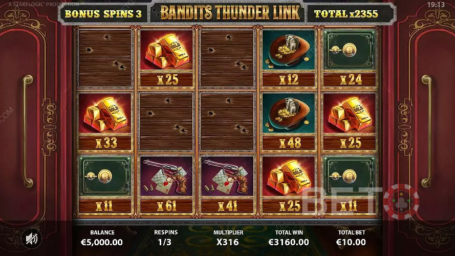 The symbols in Bandits Thunder Link all fit the rugged Outback theme to a tee.