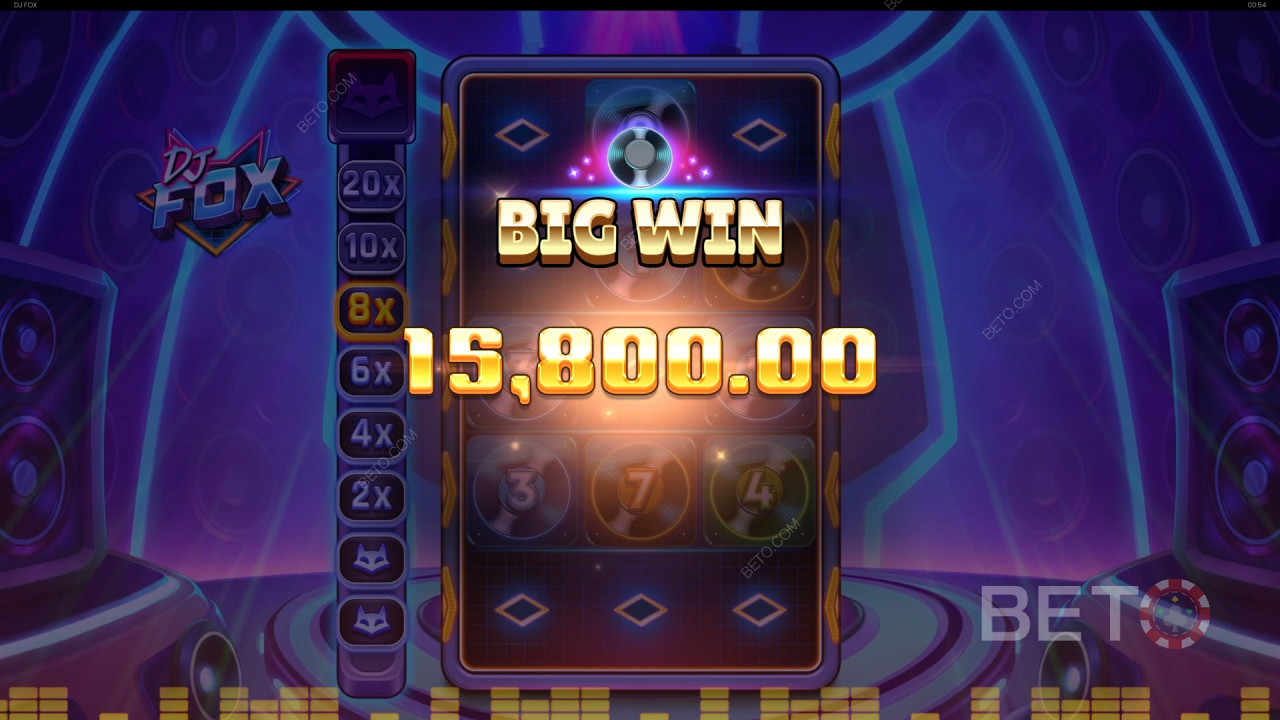 Score 10000 Times Your Wager on DJ Fox Online Pokie!