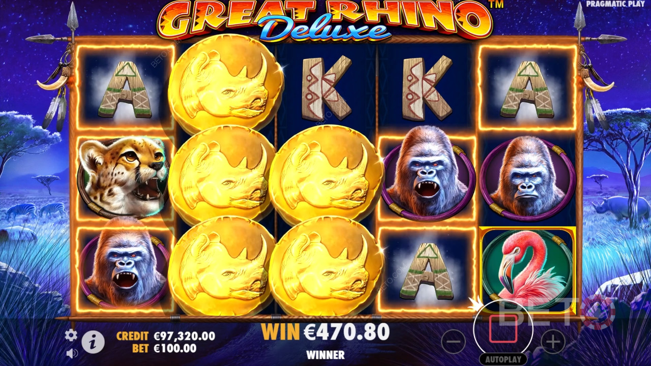 Ripper Bonus Features in Great Rhino Deluxe by Pragmatic Play