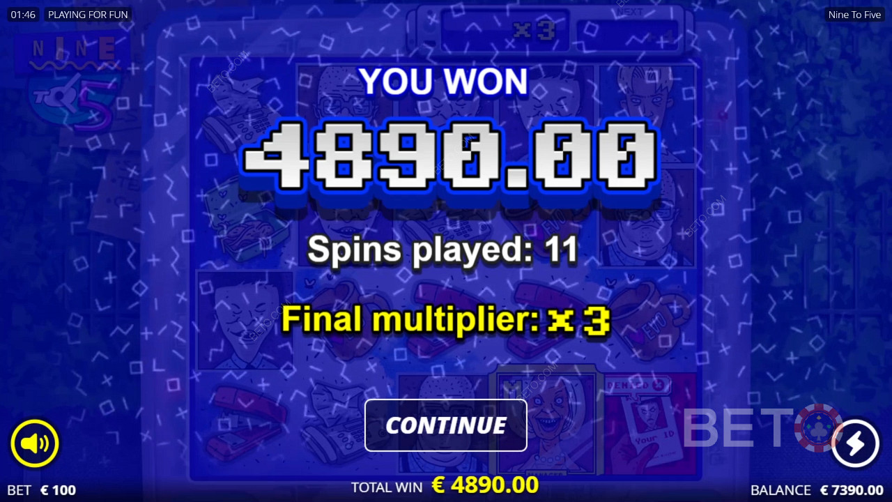 Score 9,217 Times Your Wager in Nine To Five Pokie!