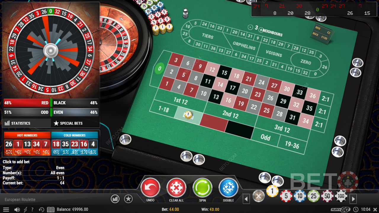 Check Stats in European Roulette Pro Pokie Game