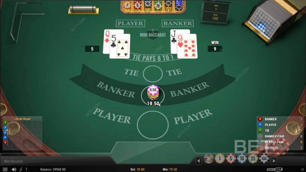 Backing the Banker in Mini Baccarat Pokie Game