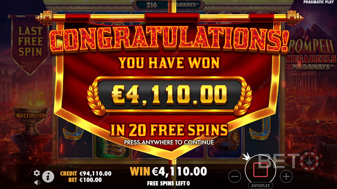 Rack Up 10,000x Your Wager in Pompeii Megareels Megaways Pokie!