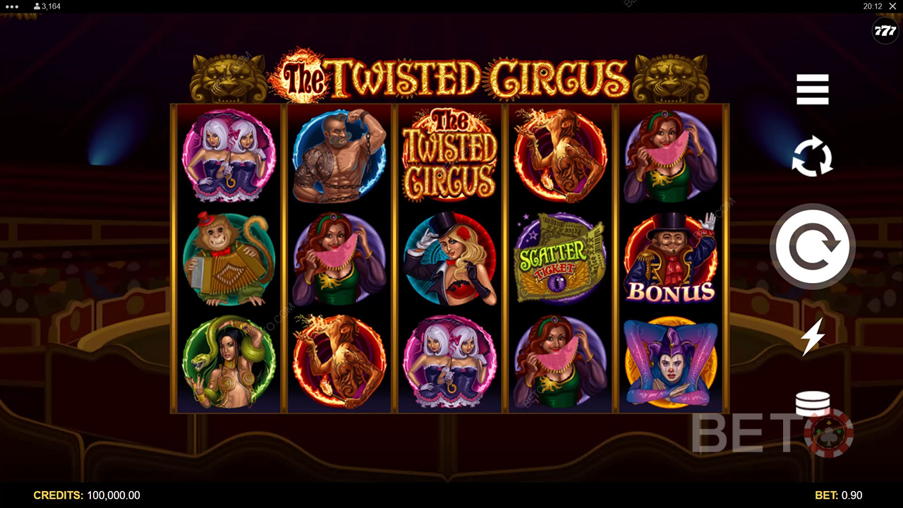 Spinning The Twisted Circus by Microgaming