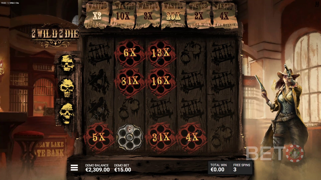 Ripper Bonus Features in 2 Wild 2 Die by Hacksaw Gaming