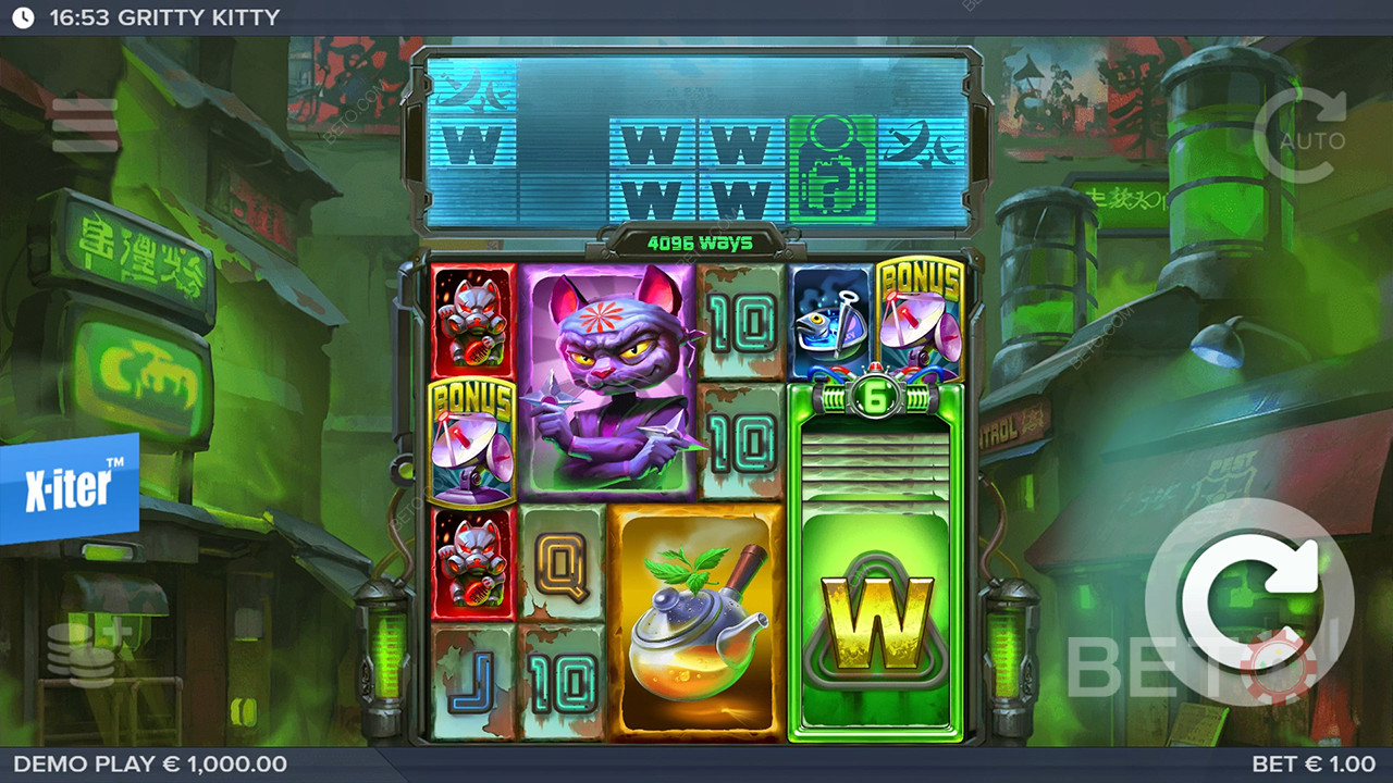 Ripper Bonus Features in Gritty Kitty of Nitropolis by ELK Studios