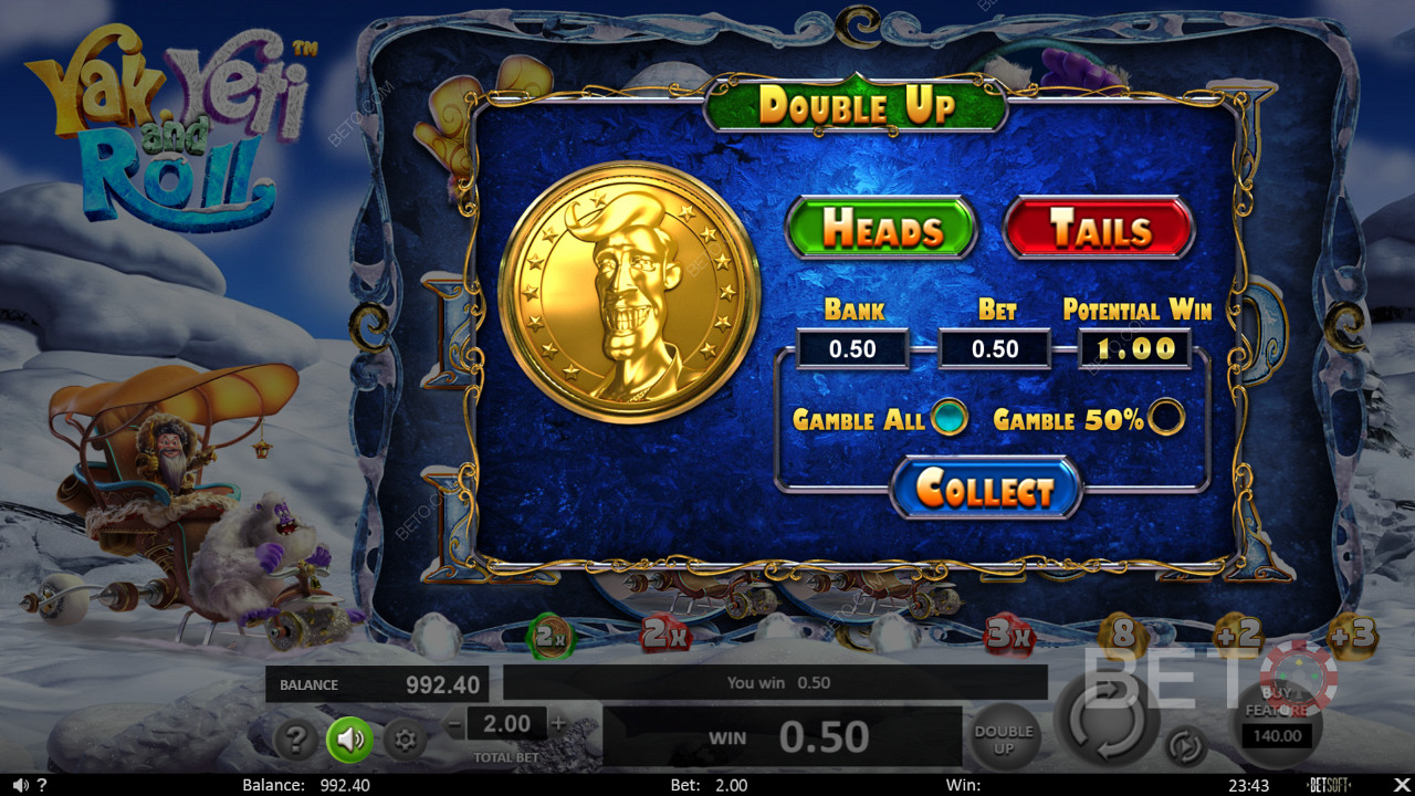 Boost your wins with the Double Up gamble