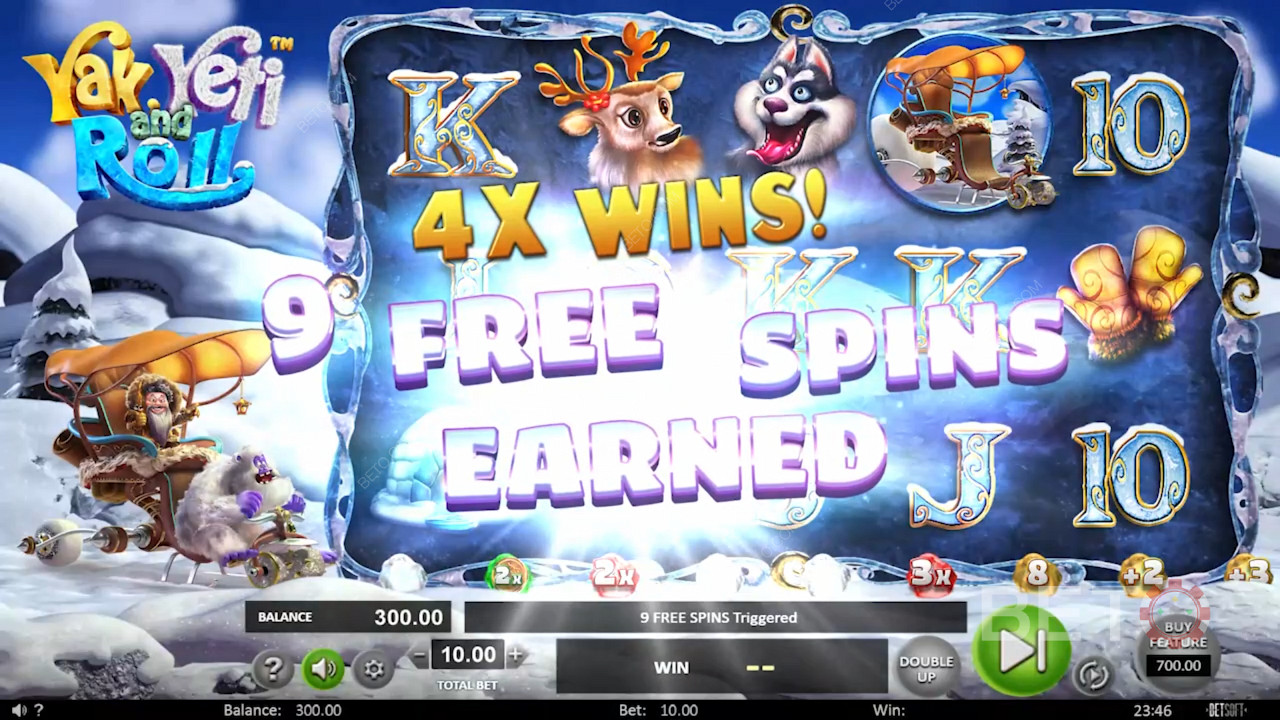 Score bonus rounds in Yak, Yeti and Roll pokie by sledging ahead