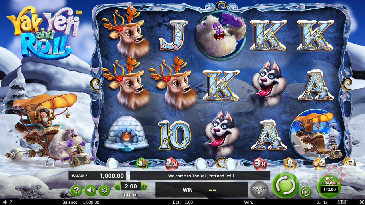 Cruise the snowy track with ripper features on this frosty pokie