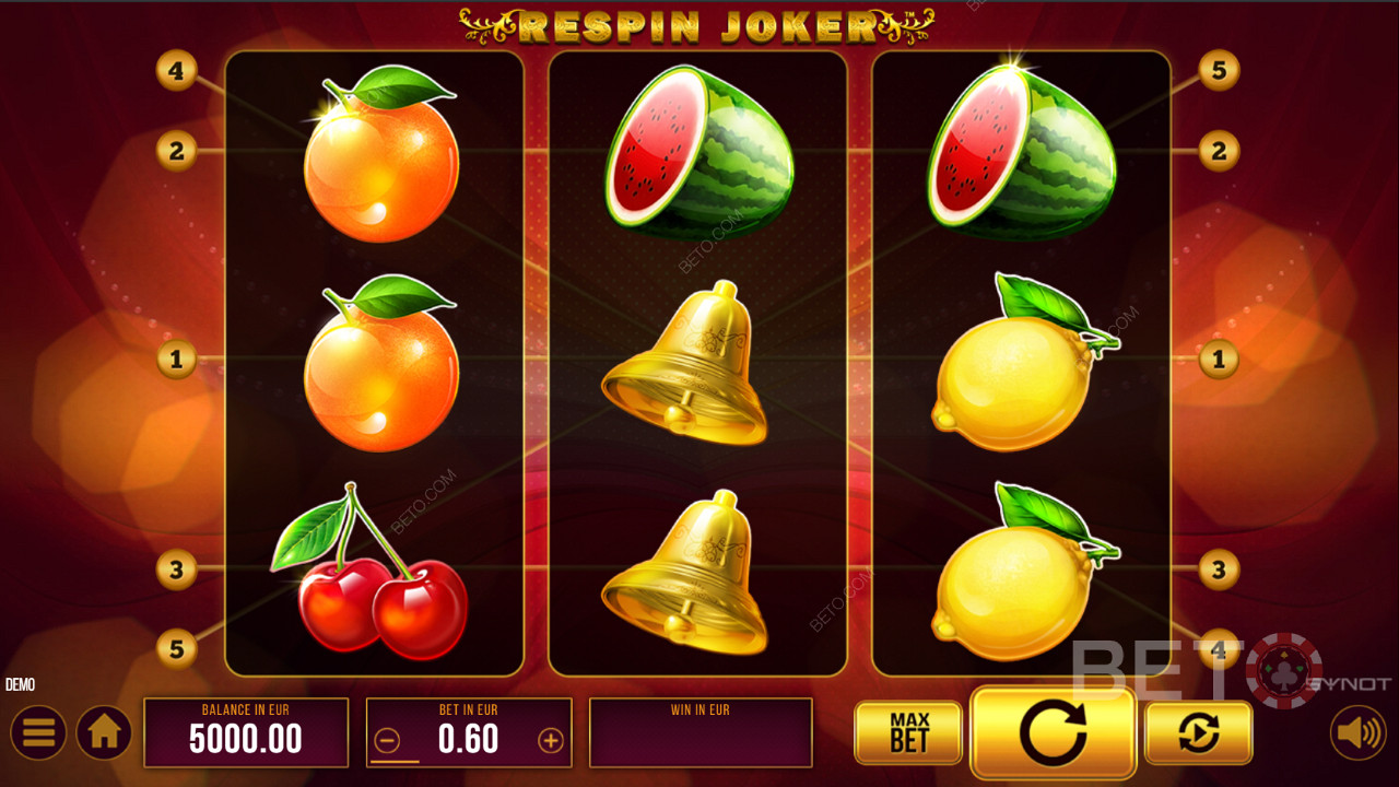 Spin the reels with Respin Joker, a ripper pokie from SYNOT Games