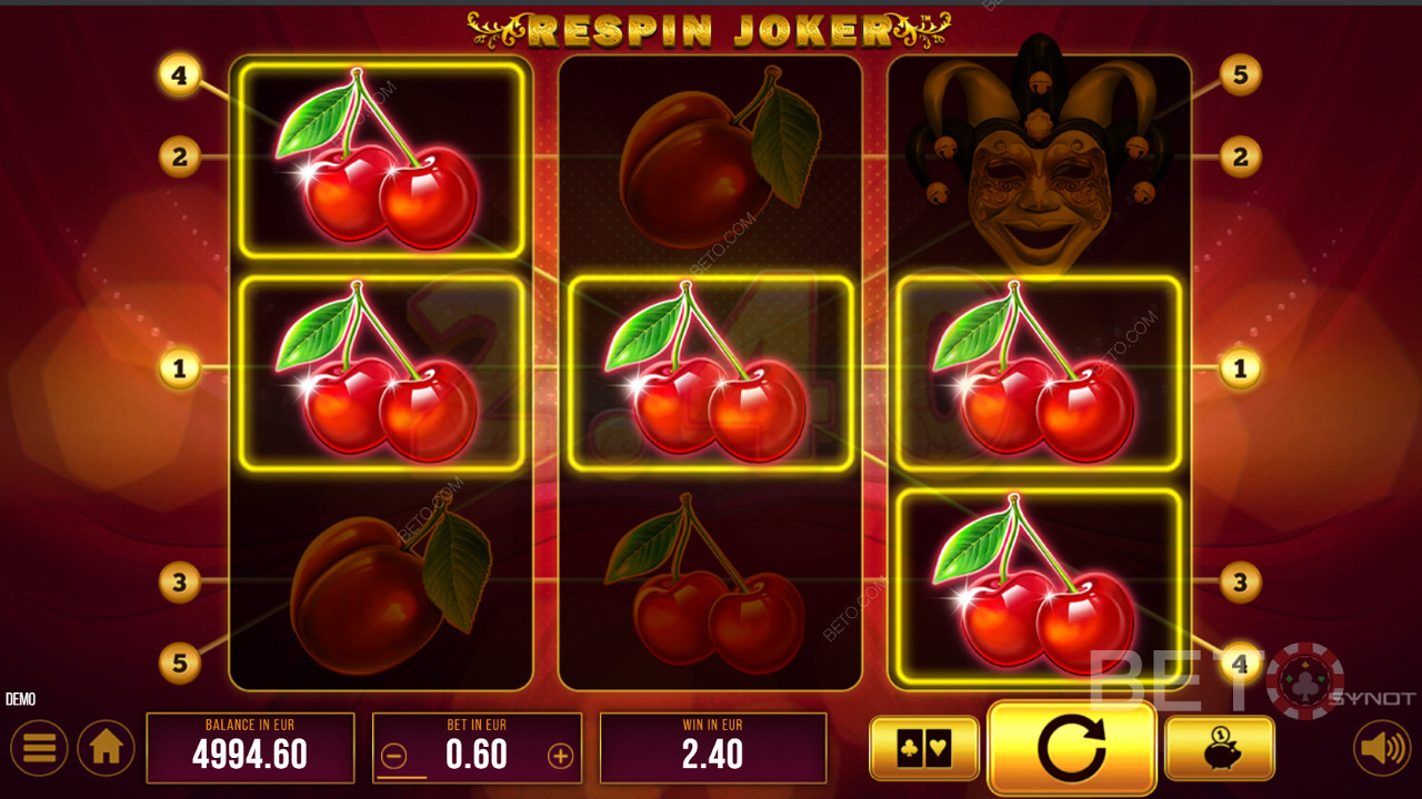 Score on any of the 5 paylines for a ripper win