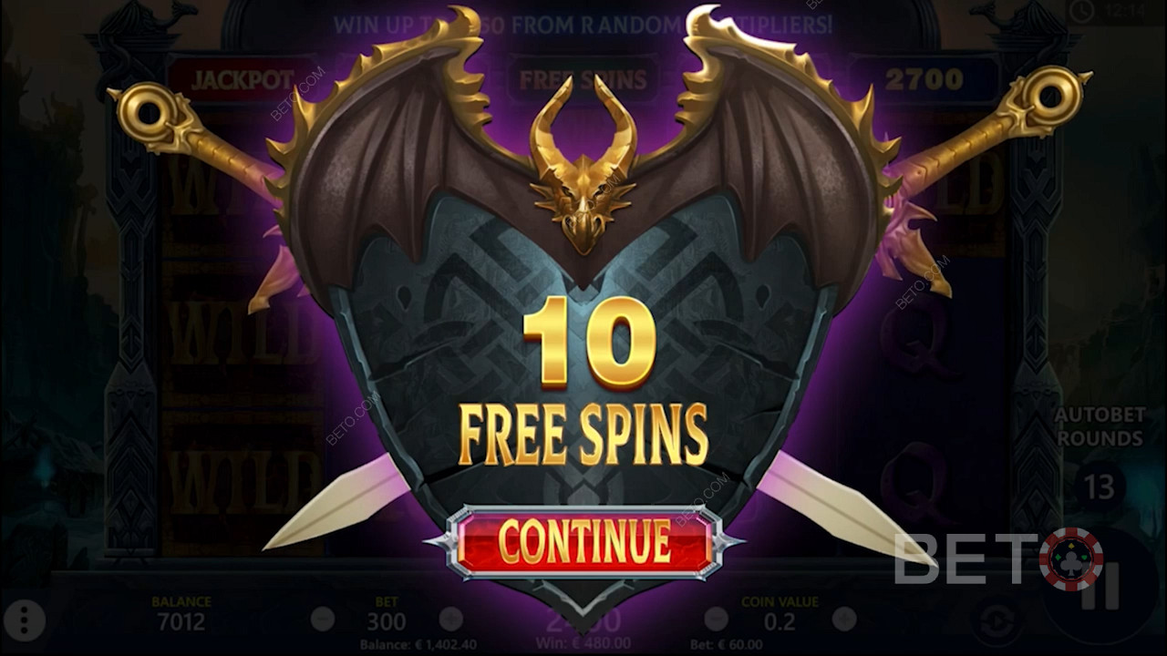 Pokies screen for Dragons of the North Down Under
