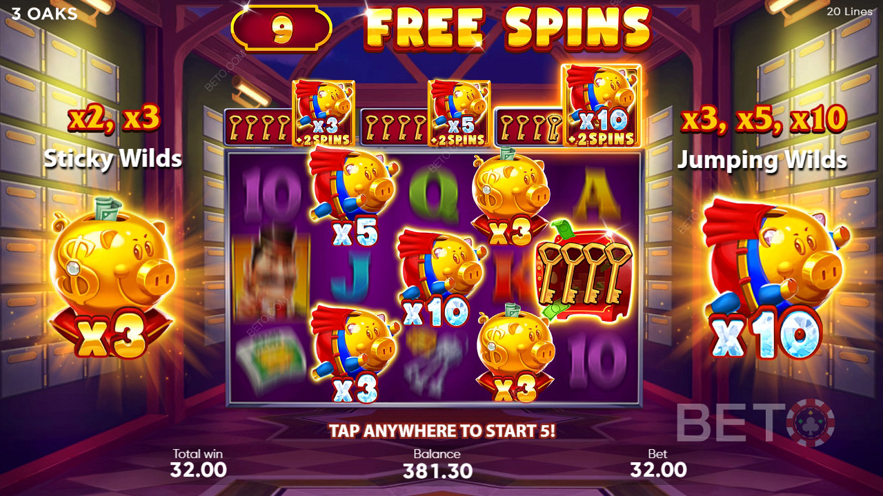 Ripper Bonus Features in Super Sticky Piggy by 3 Oaks Gaming