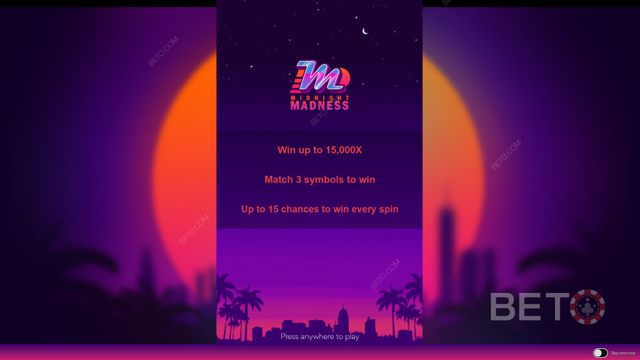 The opening scene in Midnight Madness with gameplay details
