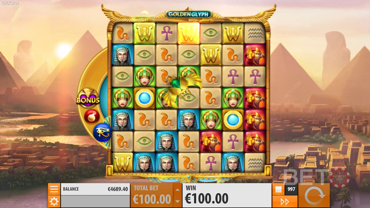 Rack up a ripper 13,185x your wager in Golden Glyph