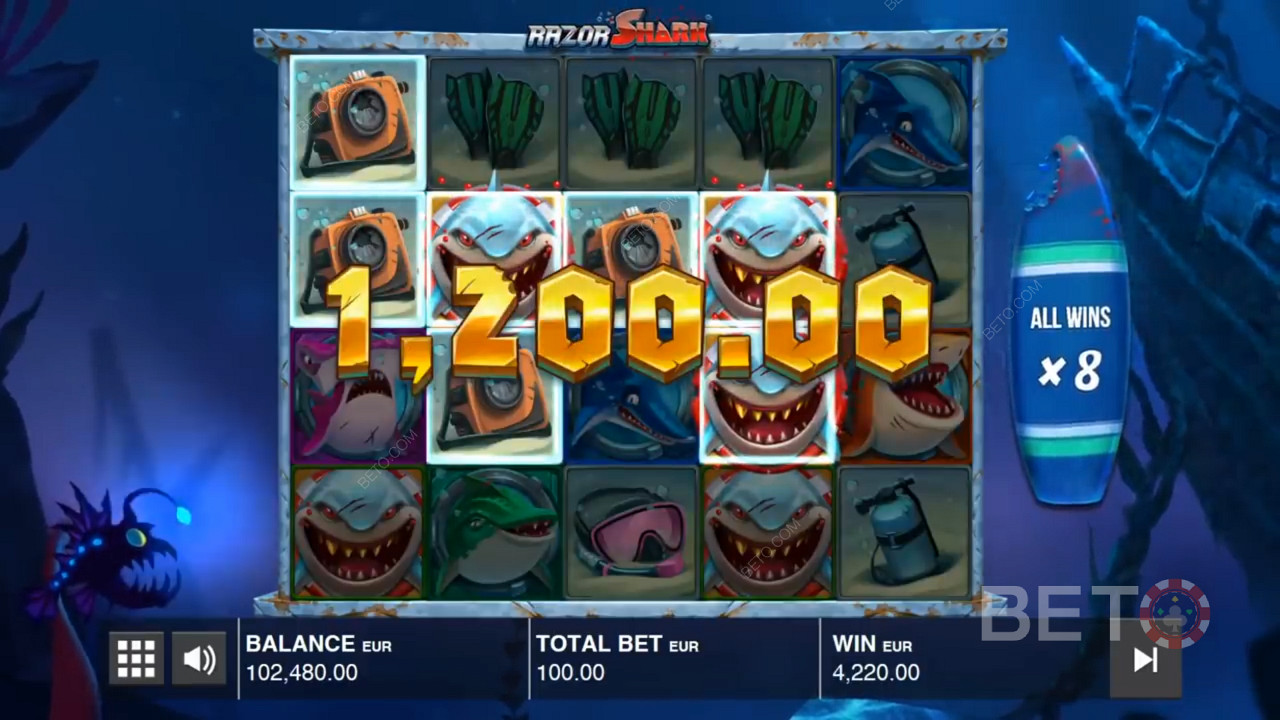 Massive payout in Razor Shark free spins