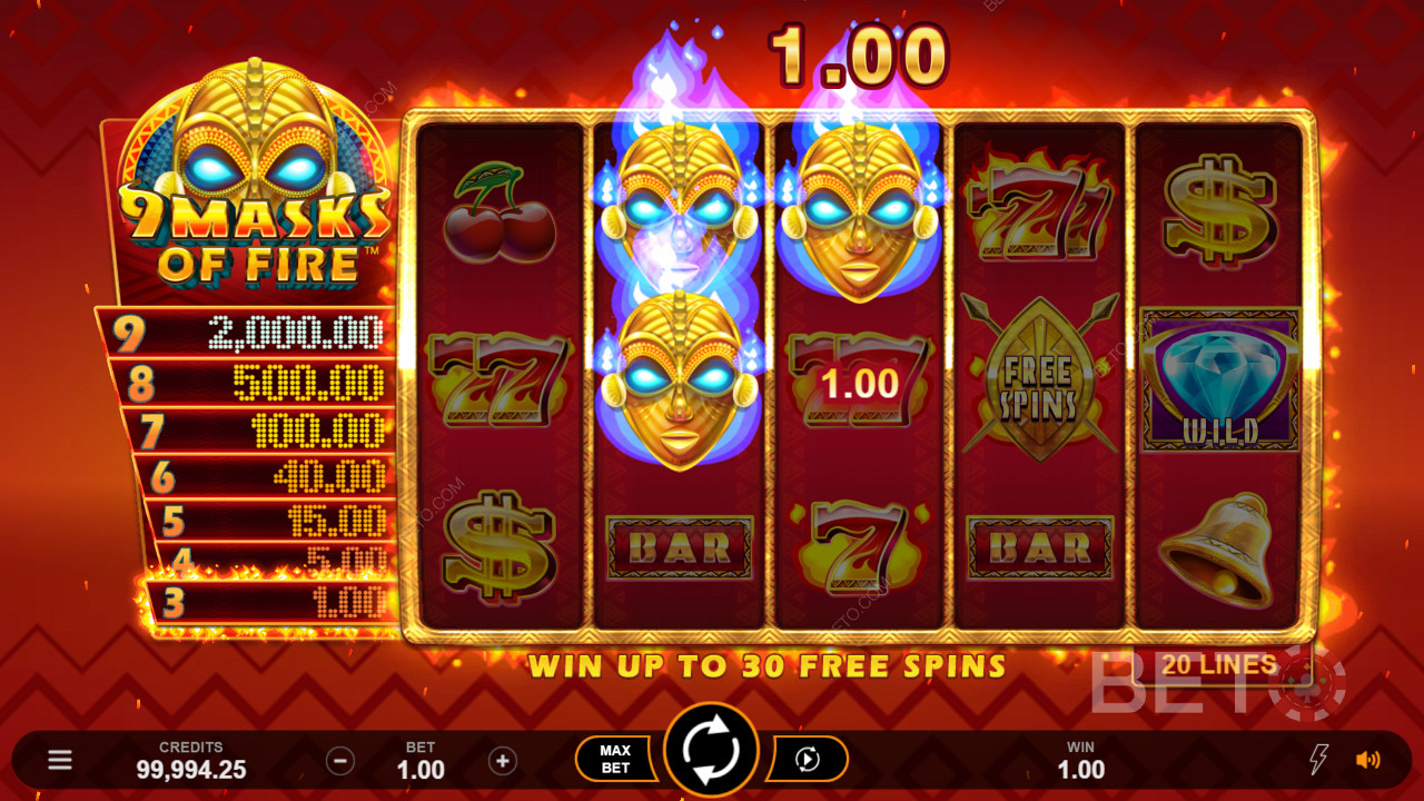 This pokie features five reels and 20 paylines, mate