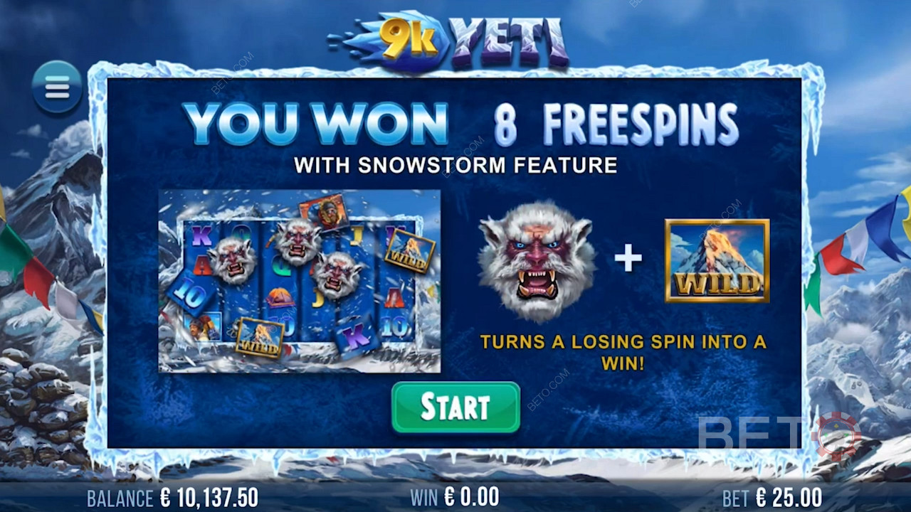 Score free spins with Blizzard bonus