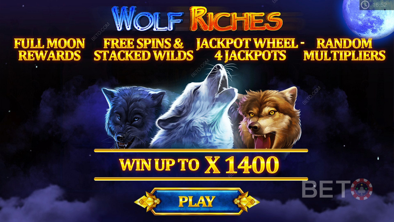 Bonus rounds, multipliers, jackpots, and Wild stacks in Wolf Riches pokie