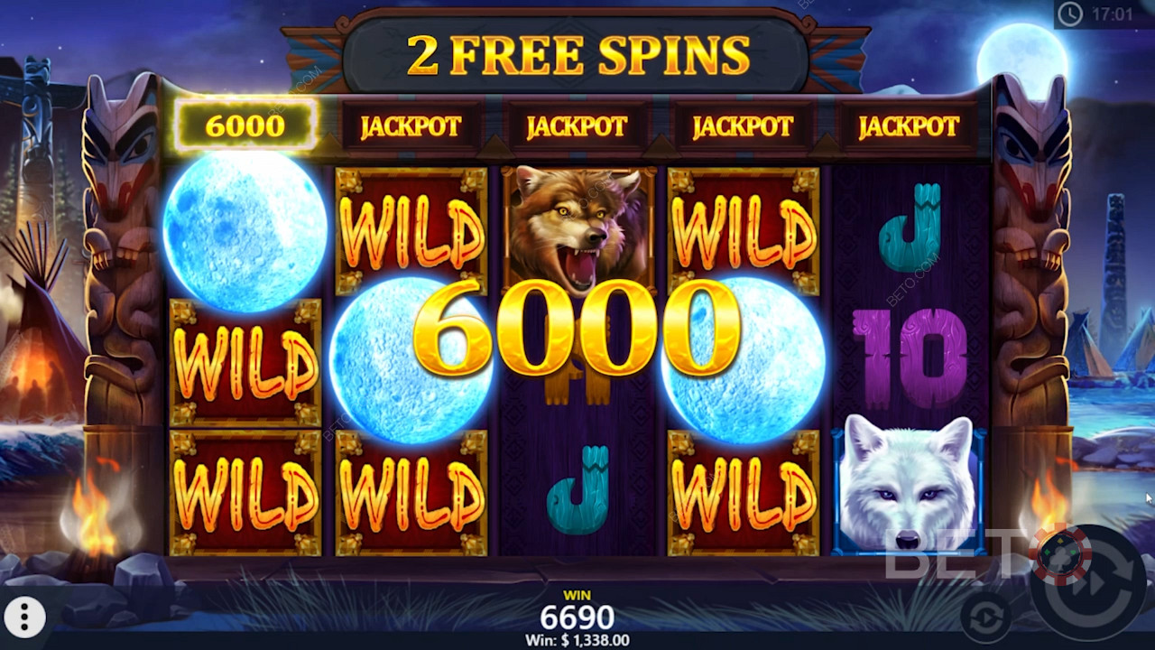 Lunar loot awaits in Wolf Riches pokie with full moon symbol prizes