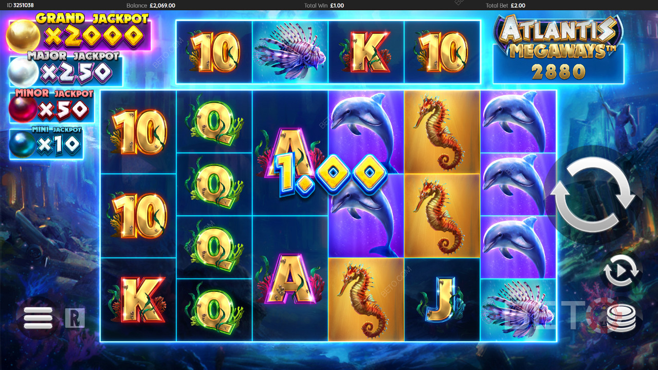 Dive into smooth play with Atlantis Megaways online pokie