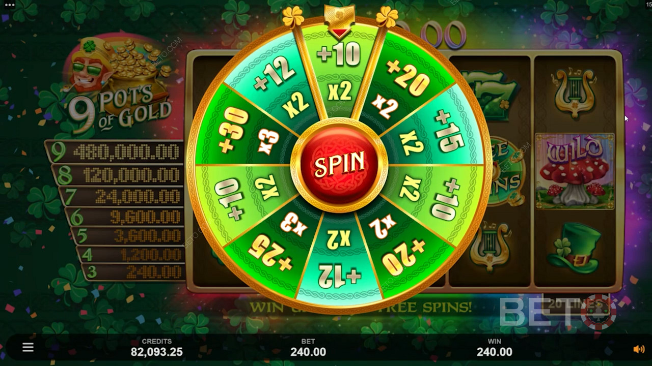 The ripper bonus spin in 9 Pots of Gold