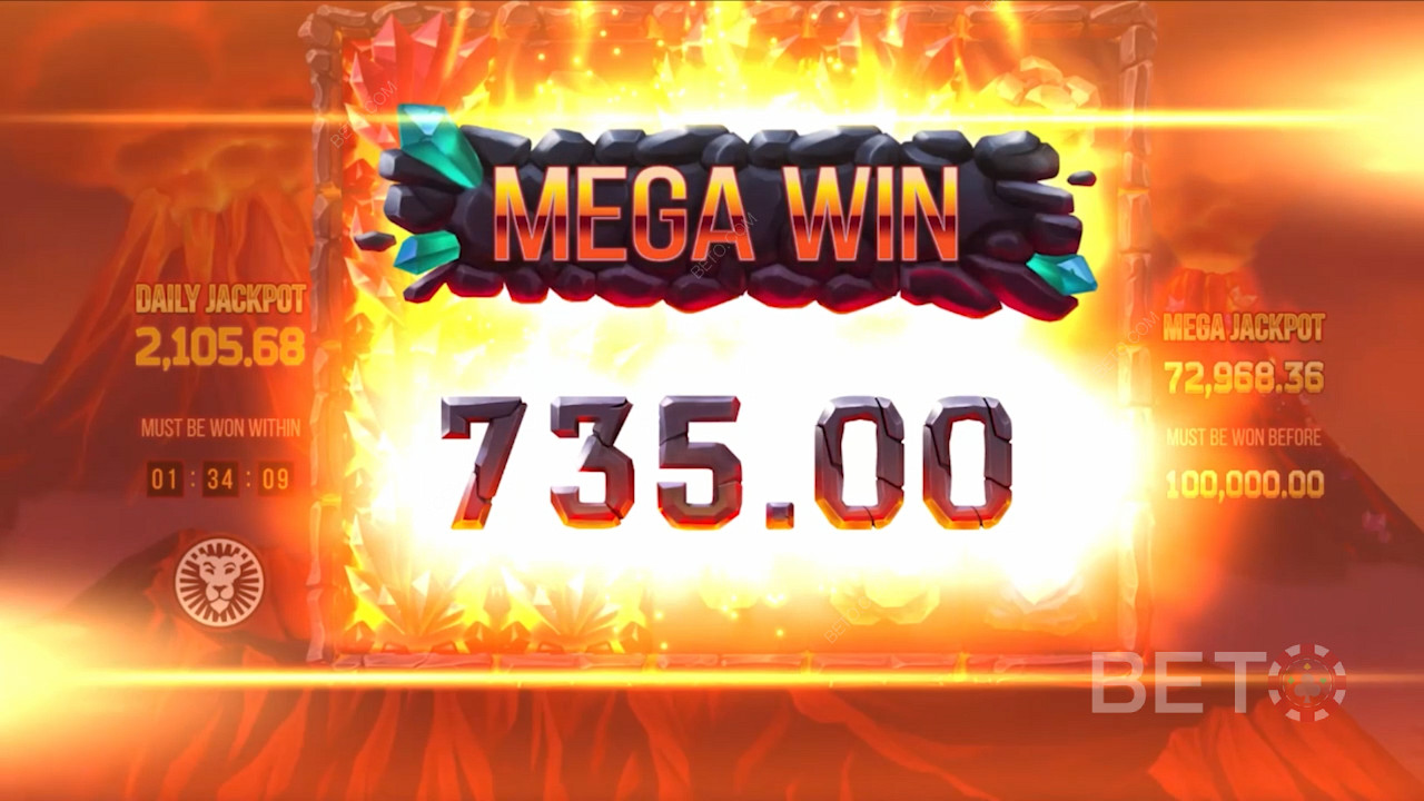 Ripper win on Mount Magmas pokie