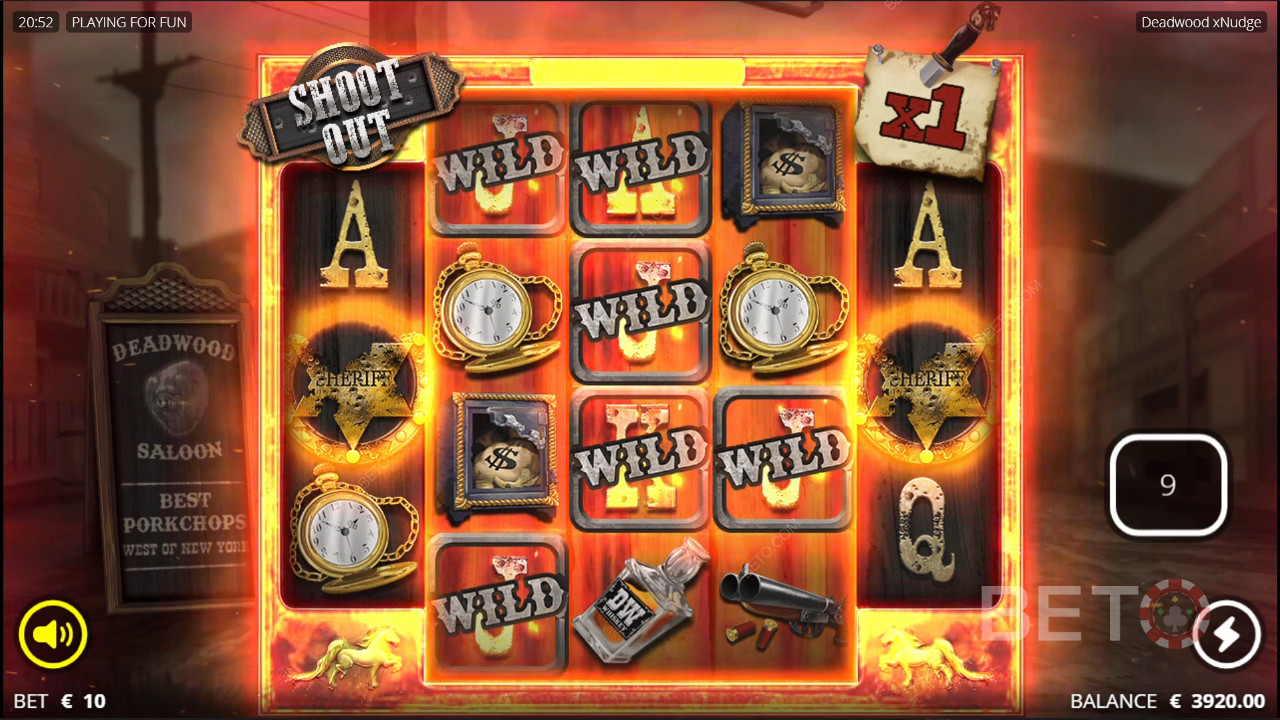 Showdown feature in Deadwood xNudge pokie