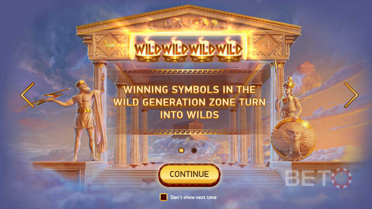 Winning symbols in the Wild Zone turn into Wilds on the reels