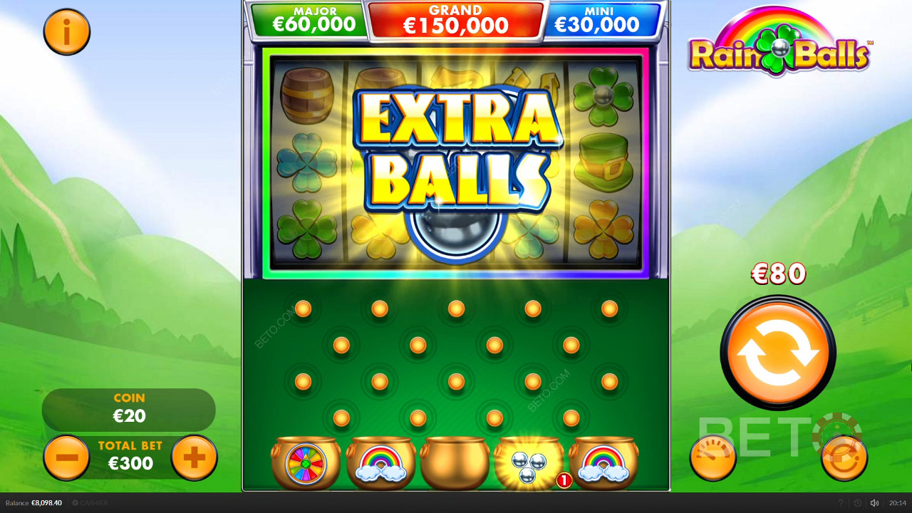 Scoring bonus balls in Rain Balls