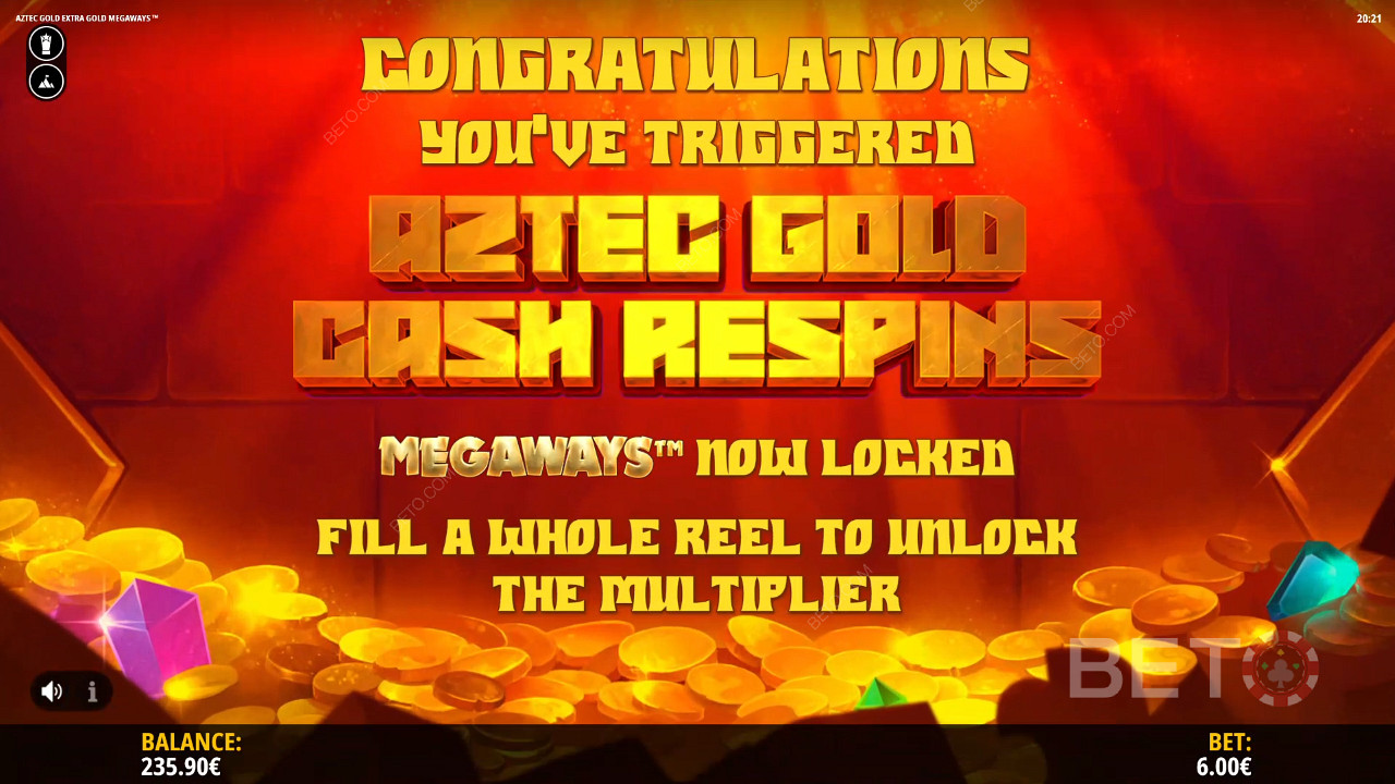 Snag Aztec Gold Cash Respins with 5 Lucky Scatters