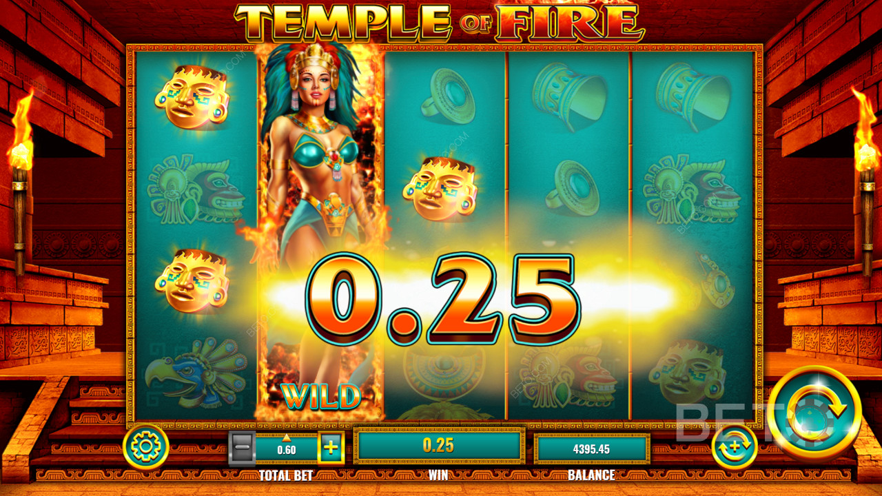 Fiery Aussie wins await in Temple of Fire pokie game