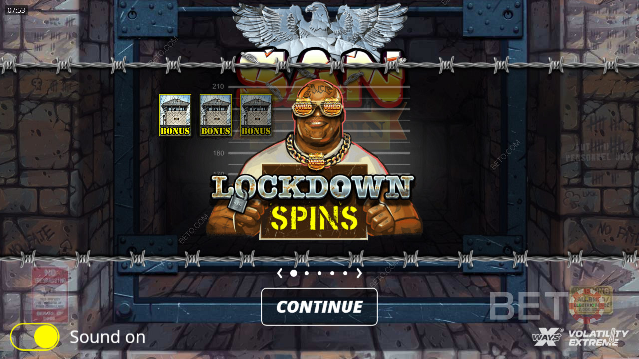 Score free spins by landing 3 bonus symbols in San Quentin xWays pokie