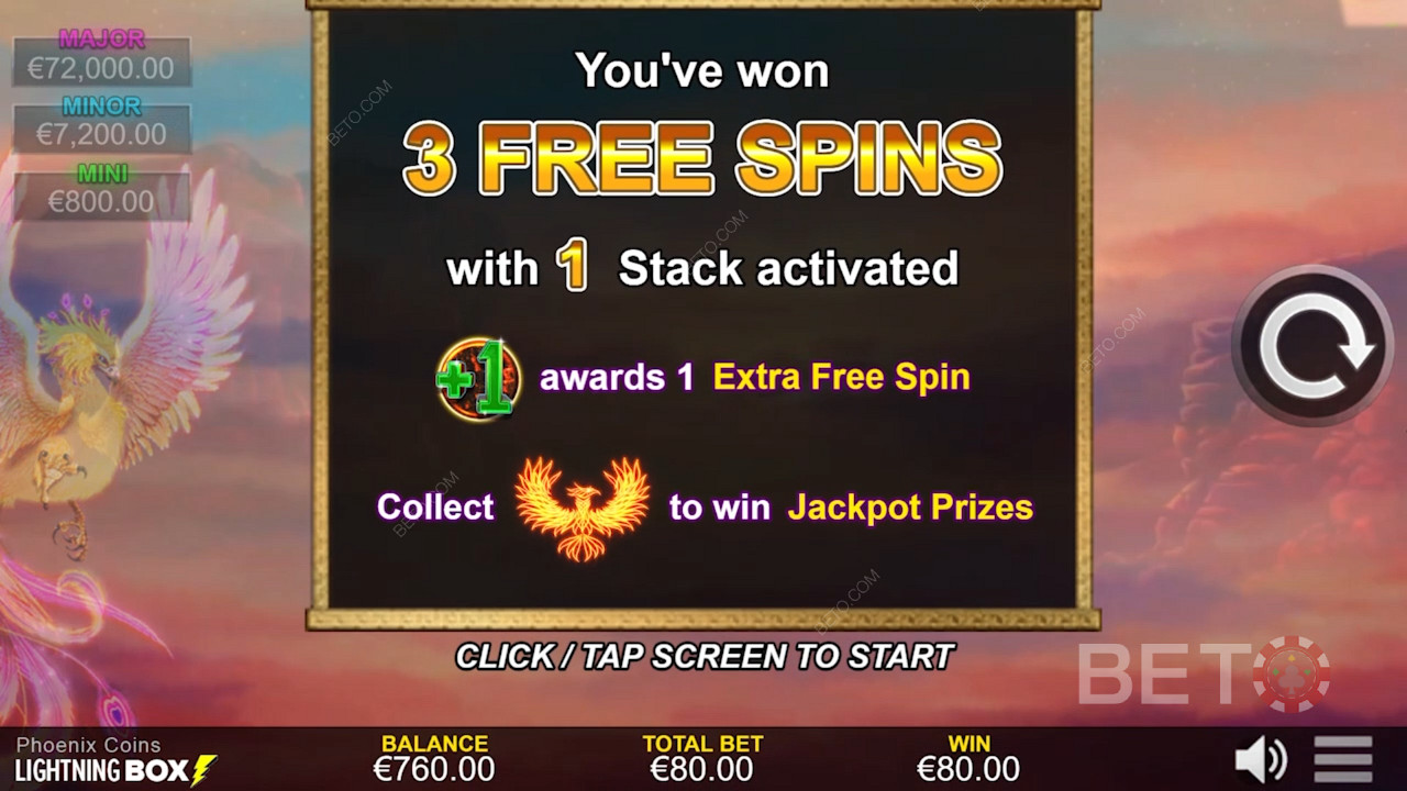 Free Spins in Phoenix Coins with bonus stacks
