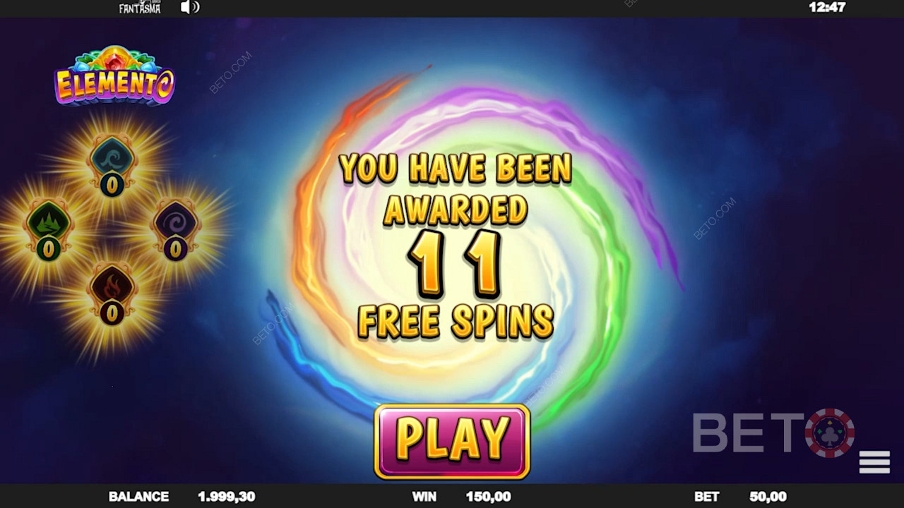 Score Free Spins and boost your wins in the Elemento pokie game