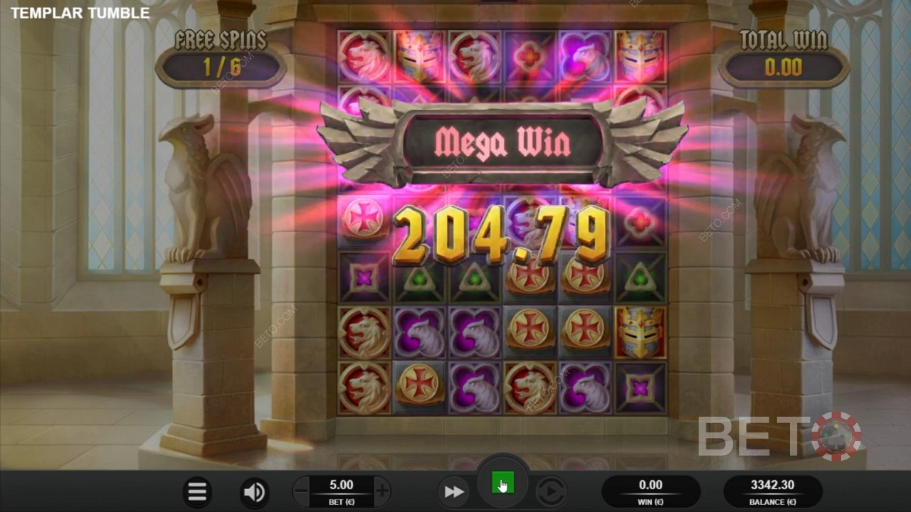 Ripper wins in Templar Tumble pokie machine