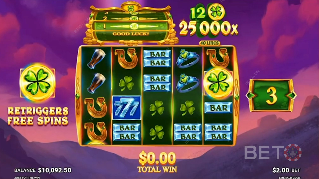Bonus rounds in Emerald Gold pokie