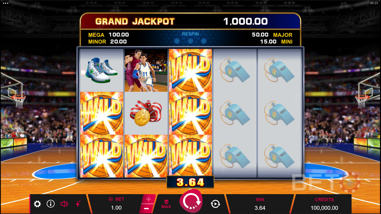 Heaps of Wild symbols in Basketball Star On Fire