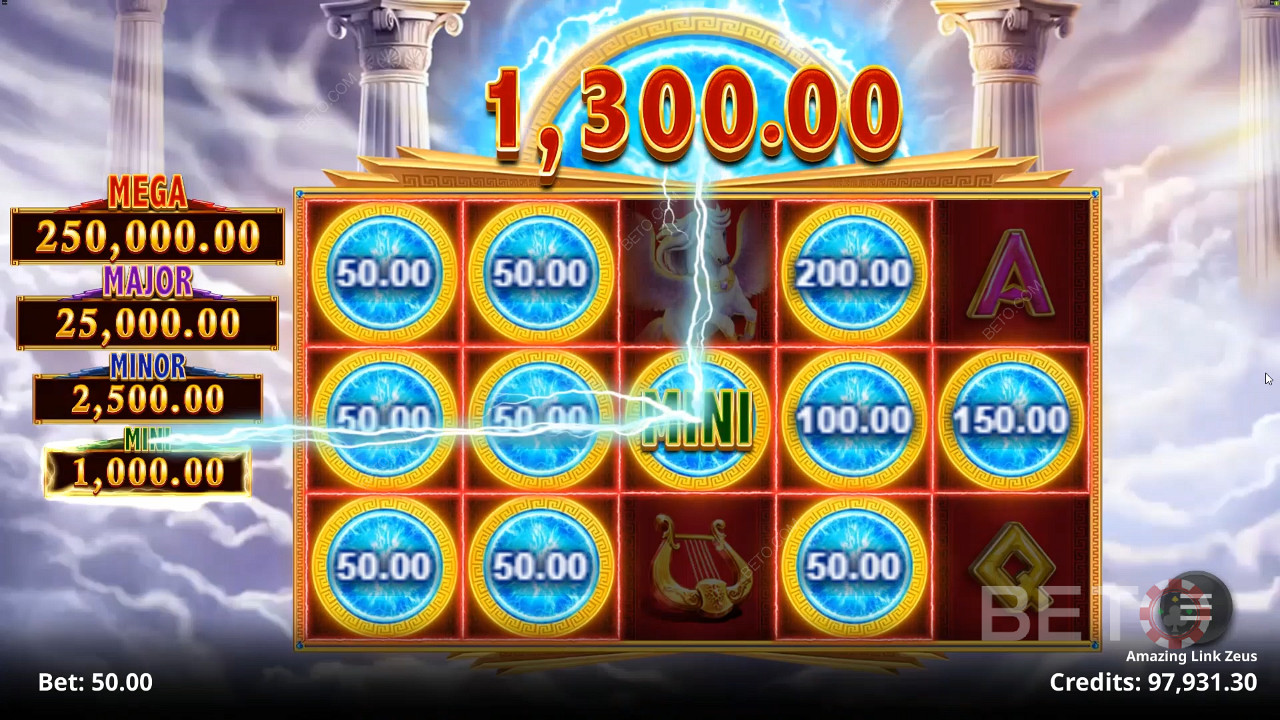 Bonus symbols in Amazing Link Zeus pokie game