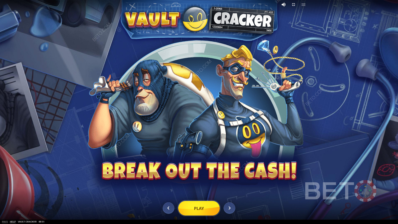 The Aussie-style intro screen of Vault Cracker