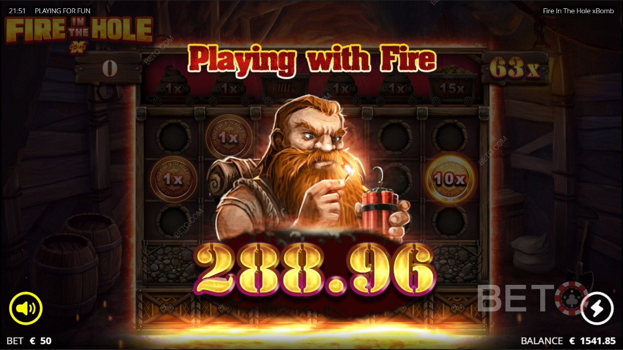Score massive wins in Fire in the Hole online pokie
